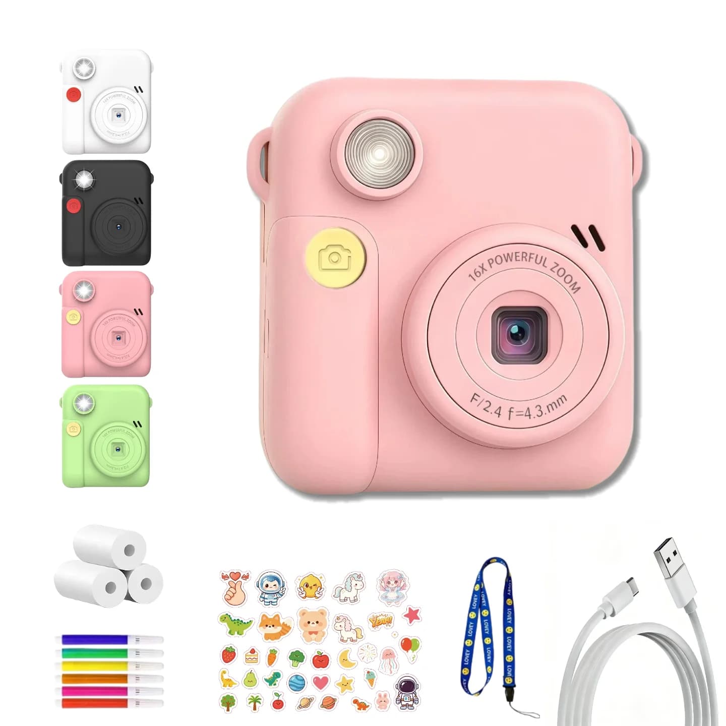 Mini Digital Camera Portable for Photography Instant Print Photo 1080P HD With Video Recorder Mini Thermal Printer Birthday Gift
