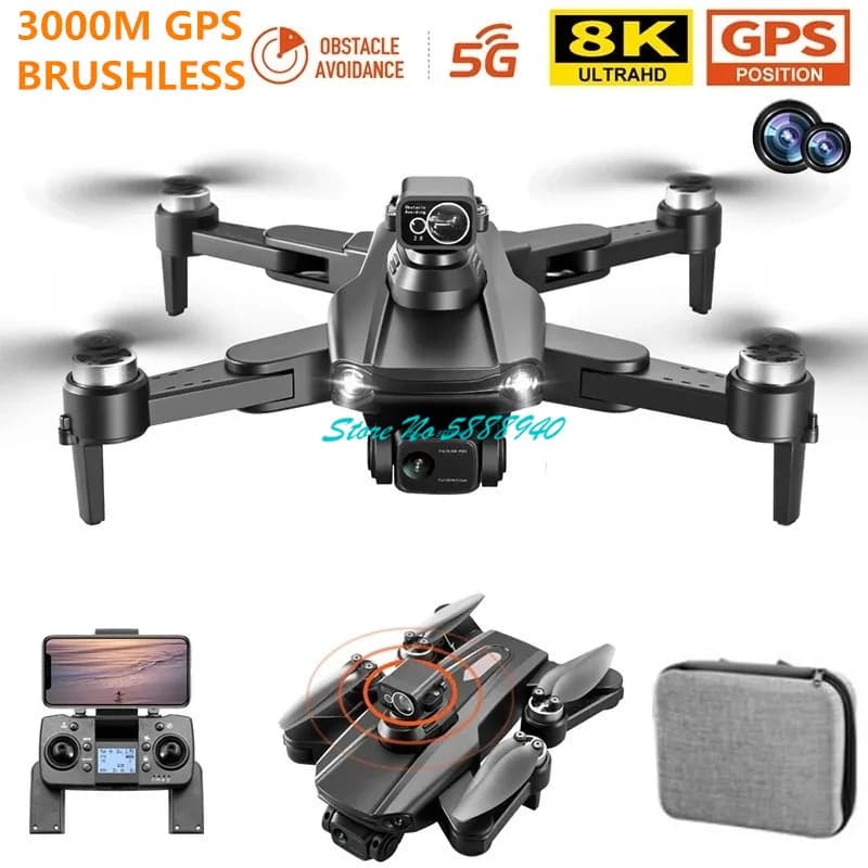 GPS Brushless Smart Return Follow Me WIFI FPV RC Drone 5G 25Min 8K Doppia fotocamera 360 ° Quadricottero radiocomandato per evitare ostacoli