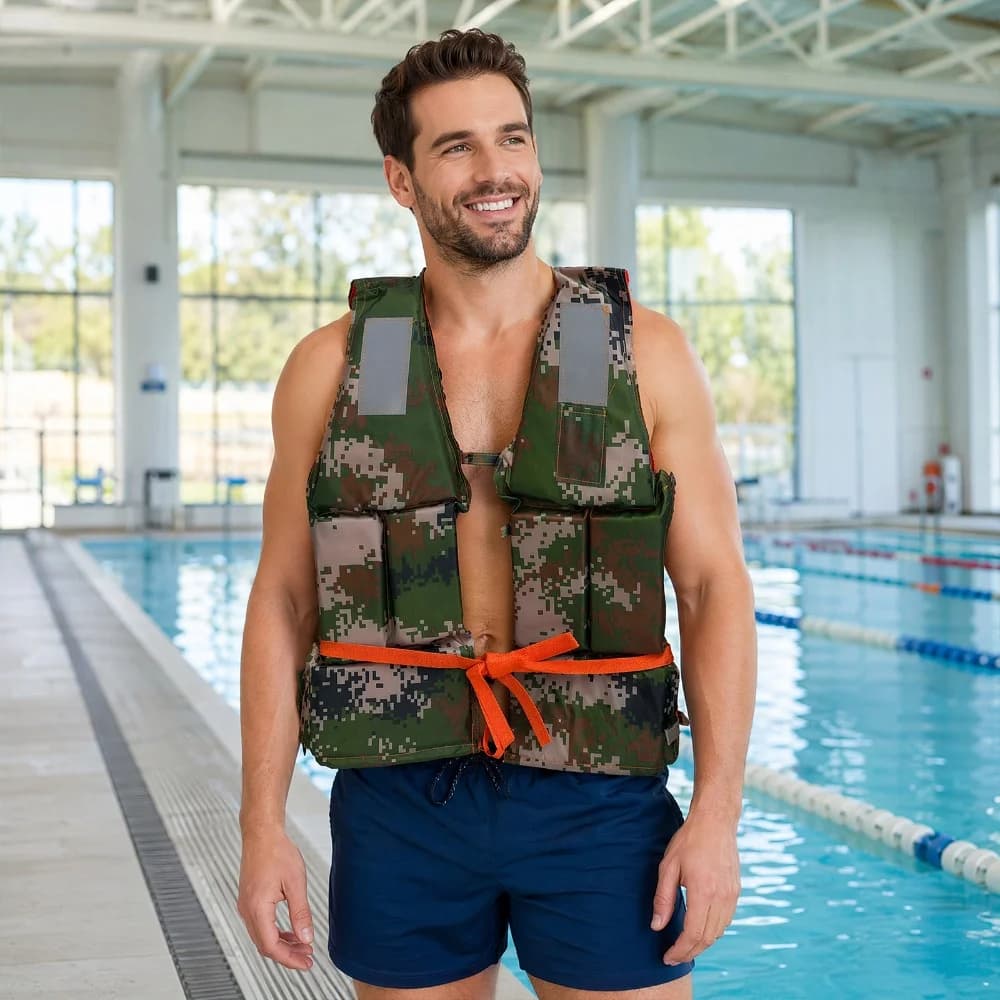 Oxford Fabric Water Buoyancy Jacket Waterproof Water Sports Survival Vest Wear- Fishing Life Jackets for Child Swimming