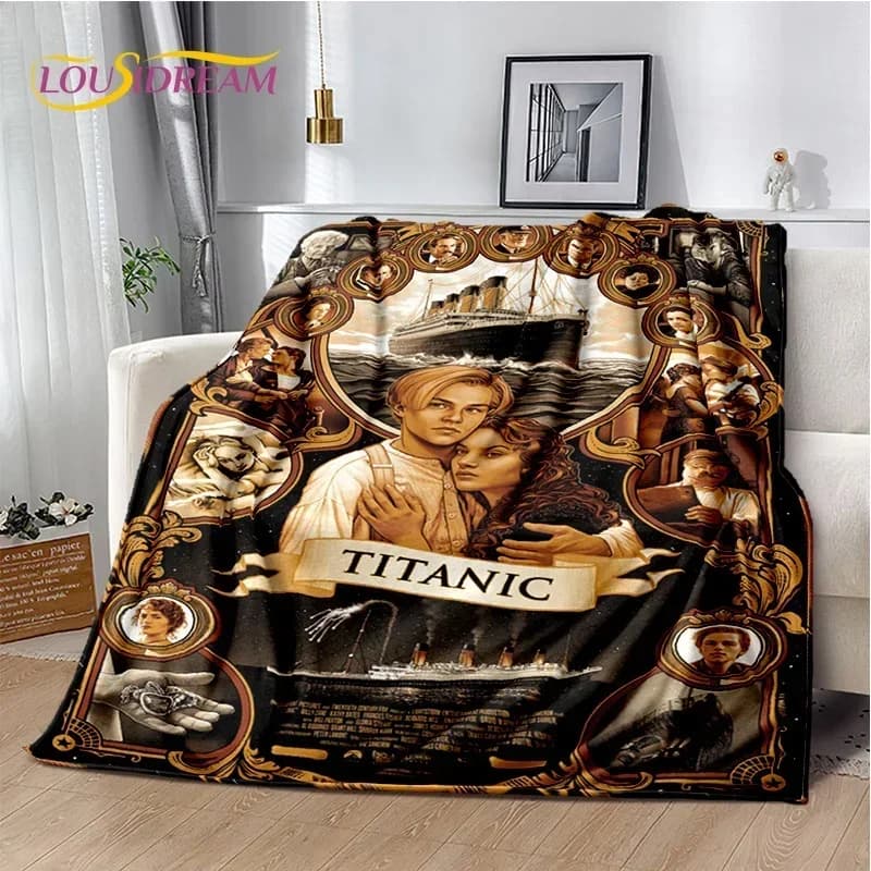 Coperta con Stampa 3D del Poster del Film Titanic, Morbida Coperta per Casa, Camera da Letto, Divano, Picnic, Viaggio, Ufficio, Coperta per Bambini