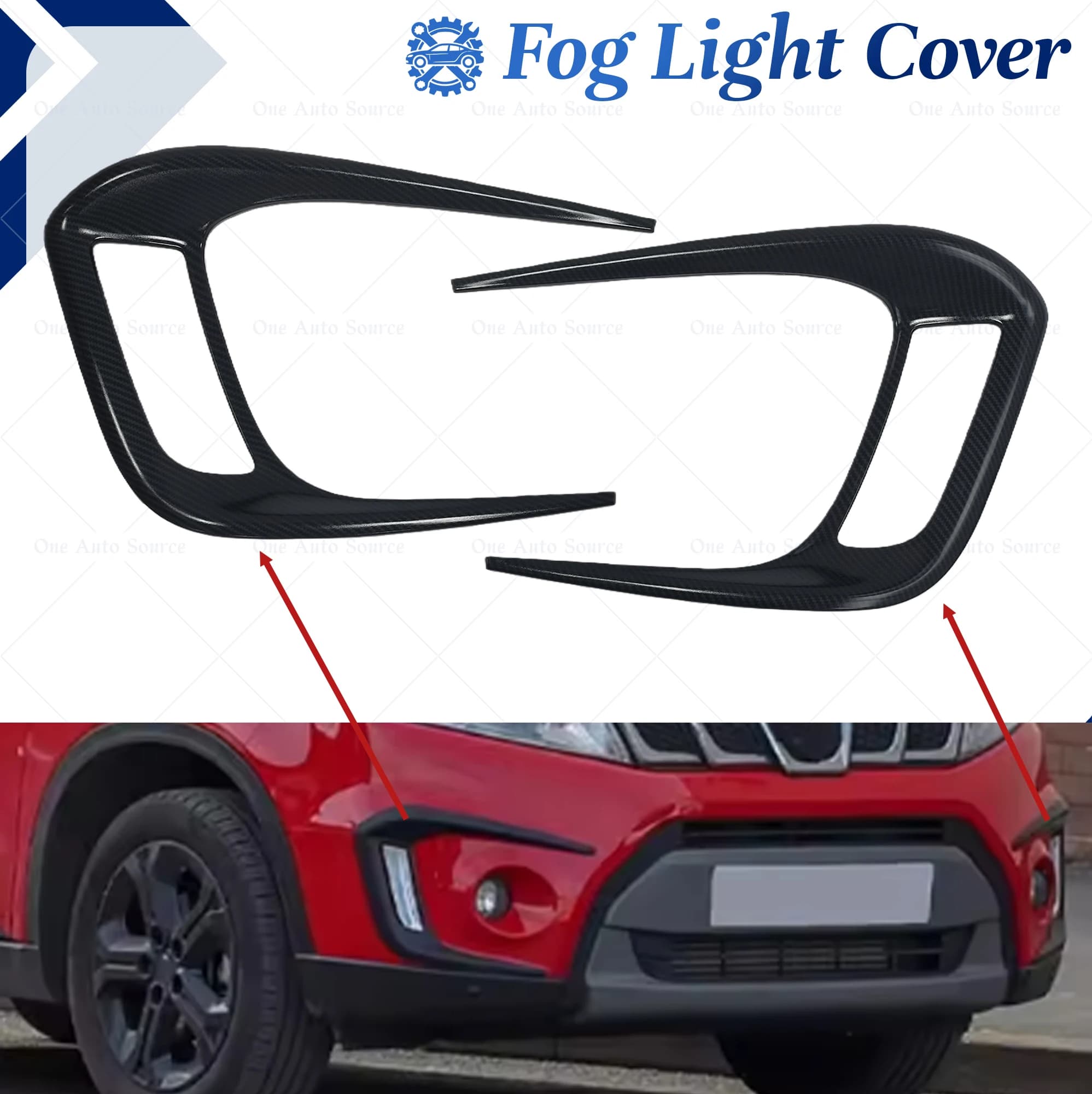 For Suzuki Vitara 2016-2020 Frame Covers Lighthouse Fendinebbia Grid Front Wall decal Carbon Fiber ABS Accessories Auto Repair