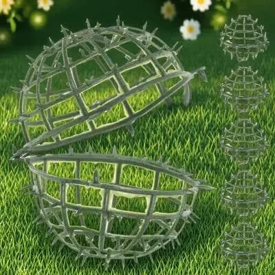 Set of 6 Plastic Supports for Artificial Plants, Decorative cages Robuste for Green Garden Balls