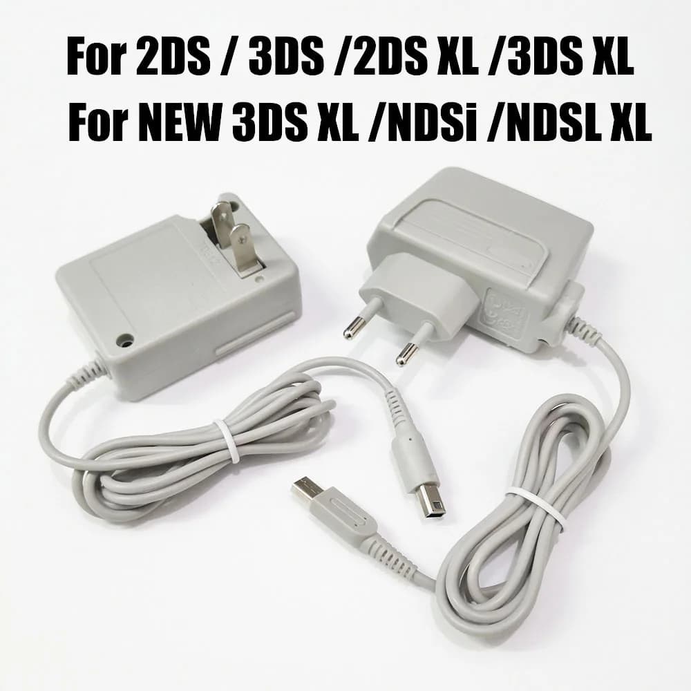 For Nintendo Adapter EU Plug Charger Power Adapter For All Nintendo 3DS 2DS NDSi Consoles Charging Cable Travel Charging Adapter