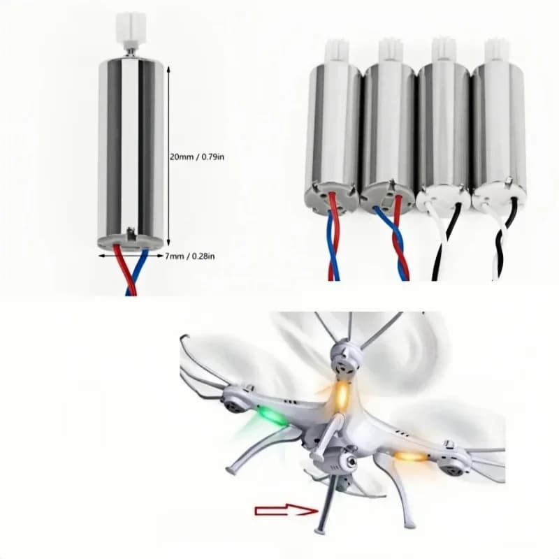 Motori di ricambio Syma X5C X5C1 X5SW, 4 pezzi, motori coreless 720 con ingranaggi 2CW 2CCW per droni RC X5SC JXD385 U816 V252 - Super Upgrade