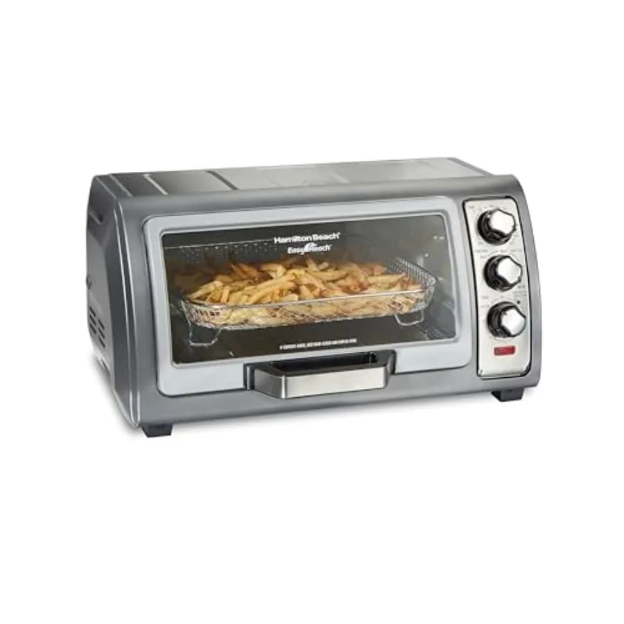 Air Fryer Toaster Oven Combo, Stainless Steel Large Capacity, Fits 6 Slices or 12" Pizza, 4 Cooking Functions: Convection, Bake