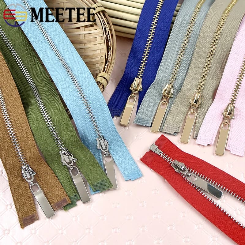 5/10Pezzi 3 # Cerniere in Metallo 15-30cm, Cerniera a Fondo Chiuso per Pantaloni e Jeans, Kit di Riparazione per Tasche e Portafogli, Accessori per Cucito