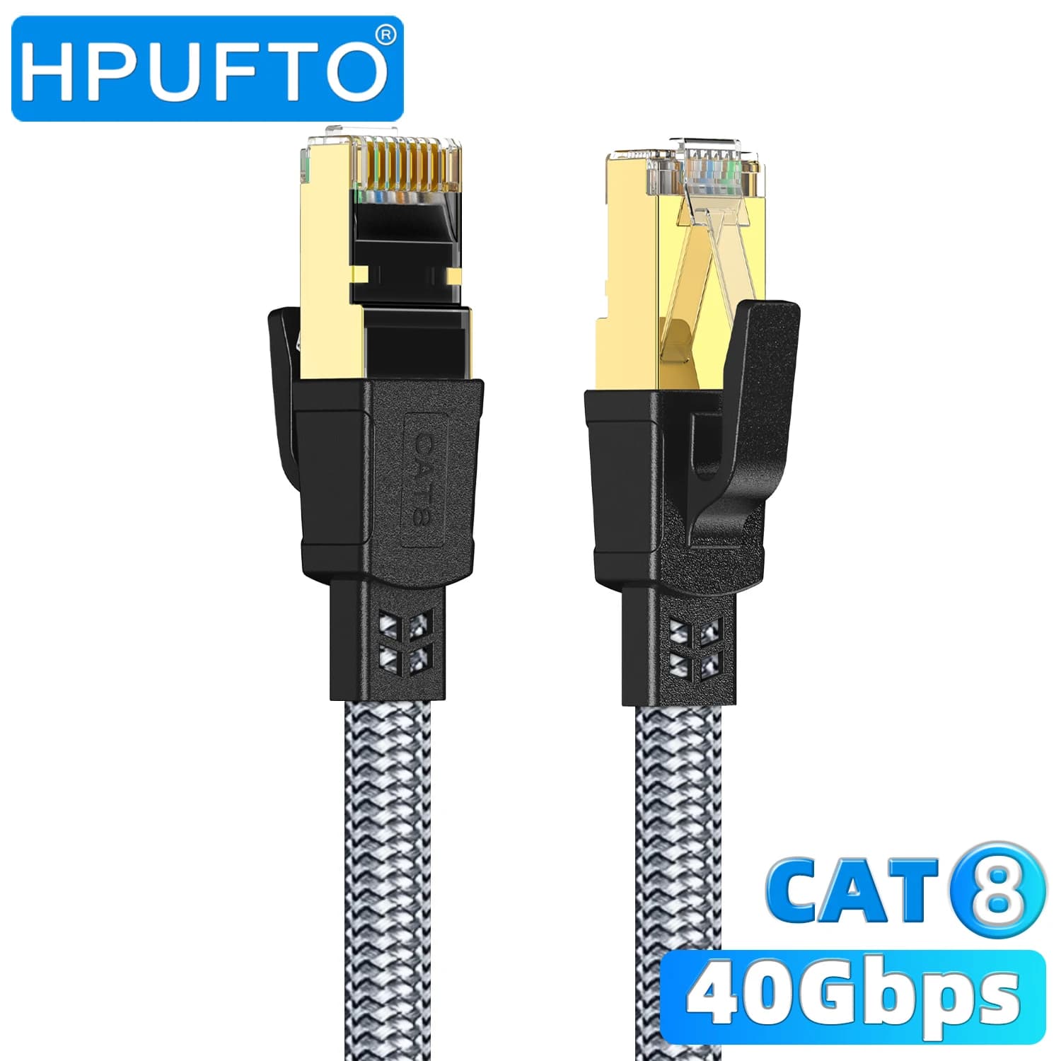 5M 10M 15M 20M 30M Cavo Ethernet CAT 8 40Gbps Nylon Intrecciato Piatto Rete Internet Patch Cord Schermato ps5 accessori ugreen