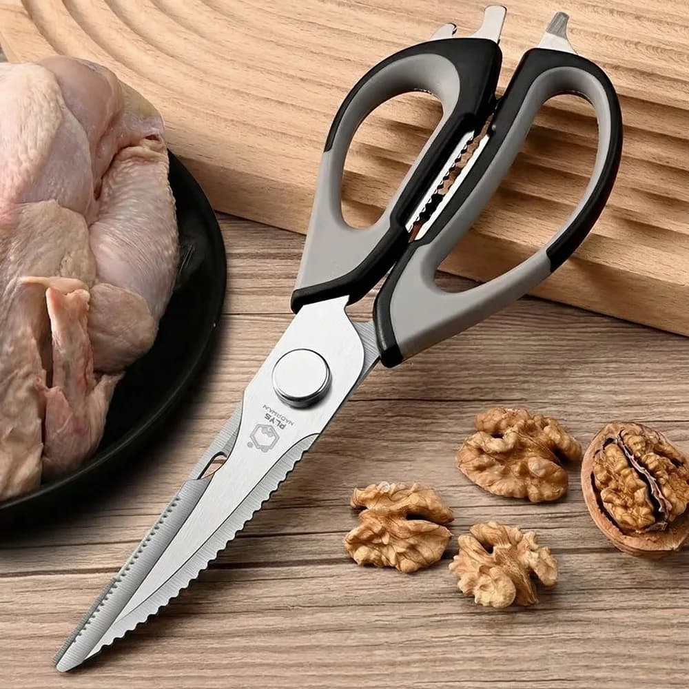 Forbici da Cucina Multifunzionali in Acciaio Inossidabile, Cesoie Resistenti per Ossa, Carne, BBQ, Alimenti, Uso Commerciale e Domestico C2612