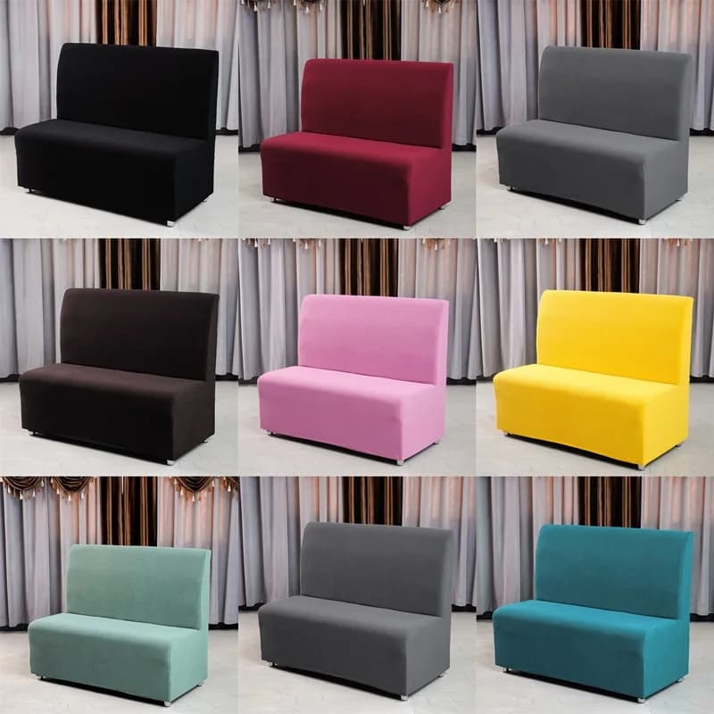 Stretch Armless Sofa Cover Hotel Sofa Slipcover Restaurant Elastic Polar Fleece Spandex Couch Slipcovers Home Internet Bar Cafe