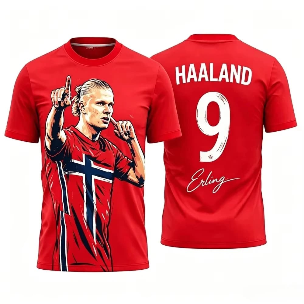 2026 Norway Football Team Match and Training T-shirt Summer Sports Men's and Women's T-shirt Breathable Quick Drying
