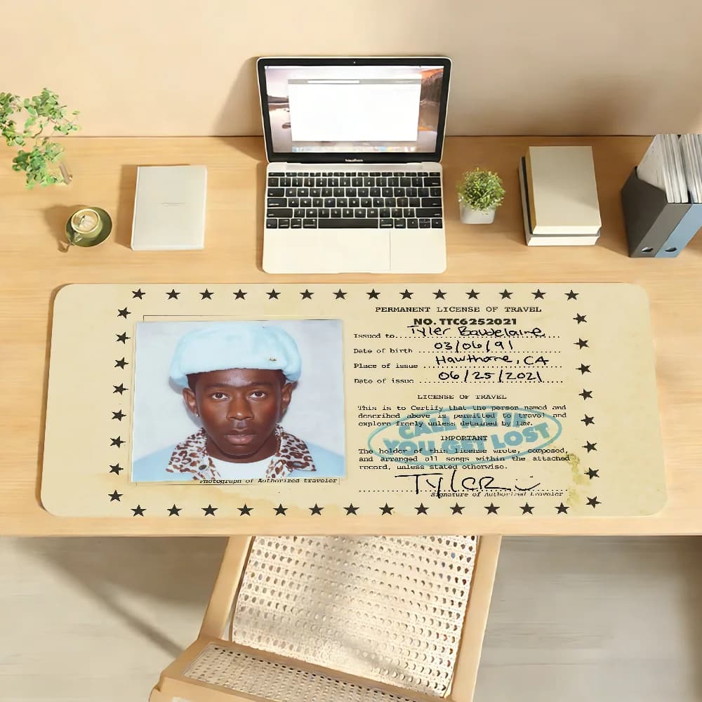 T-TylerS Rapper C-CreatorES MousePad Antiscivolo con Bordo Bloccato, Accessori per PC e Laptop, Tappetino da Scrivania XXL in Gomma per Ufficio e Gaming