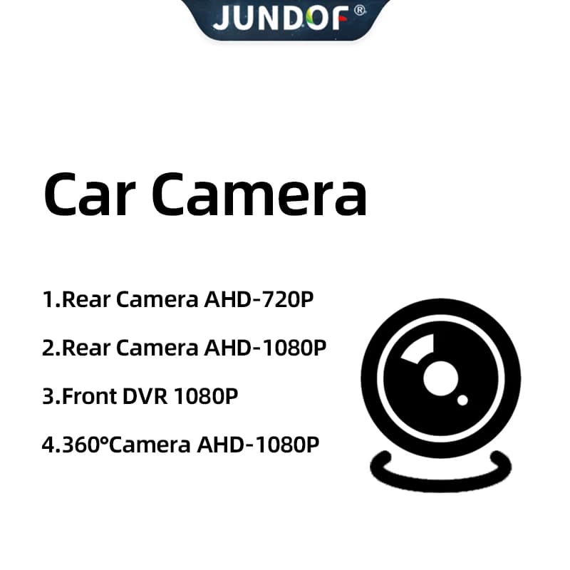JUNDOF 1080P 720P AHD Dash Cam, 360 ° Reverse camera, wide-angle car multimedia camera, DVR driver recorder with ADAS