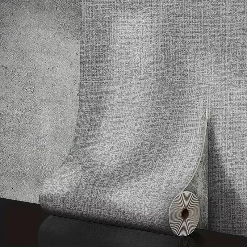Self-adhesive decorative wallpaper in 50 cm x 10 m PVC, 3D linen effect, thick, waterproof, for background walls.