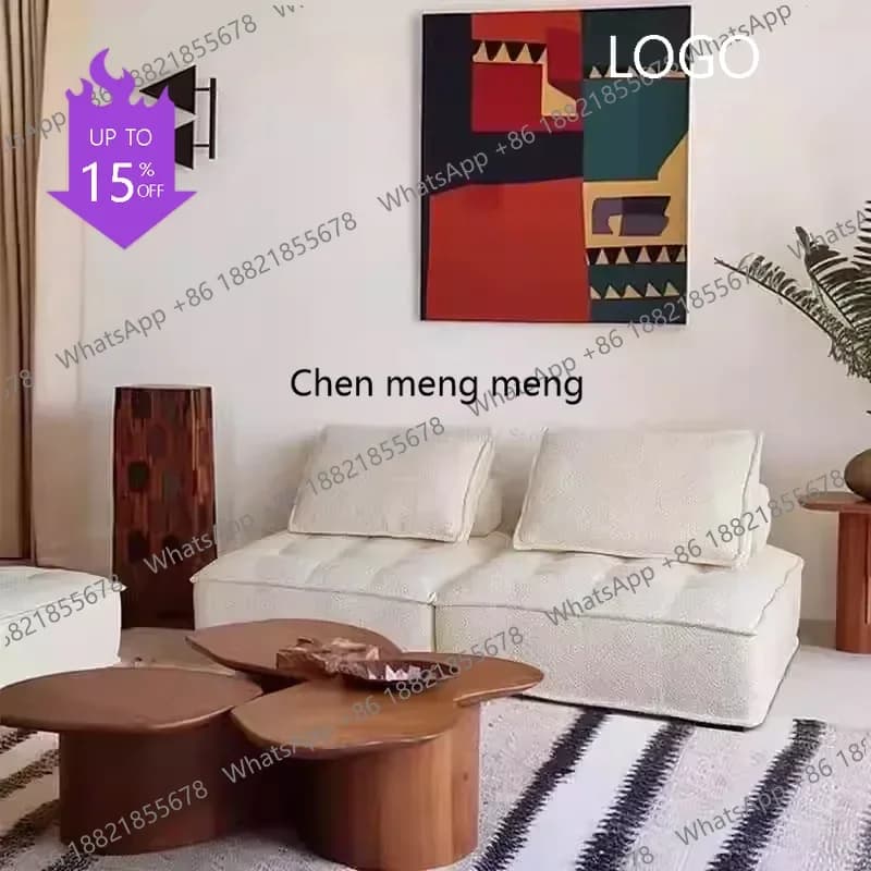 Q181 Divano Elegante e Semplice per Soggiorno, Combinazione Senza Braccioli a Blocchi, Design Compresso Sottovuoto, Mobili Postmoderni