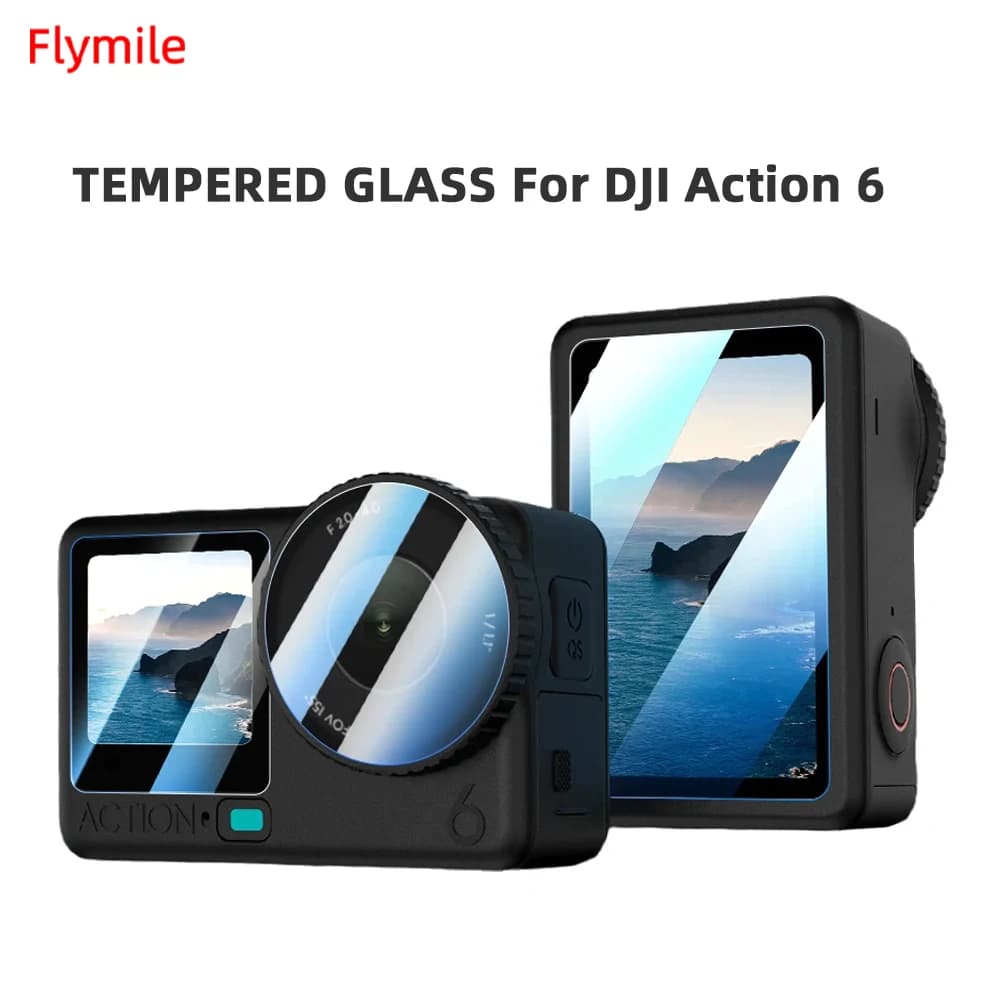 Flymile Protective Film for DJI Osmo Action 6 Protective Film for ultra transparent tempered glass camera lens for Action 6 accessories