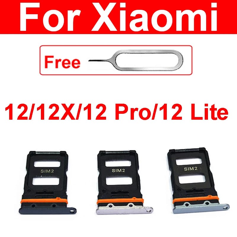 Supporto per slot per vassoio scheda SIM per Xiaomi 12 12X 12 Pro 12 Lite Lettore di schede SIM Scoket Adattatore Parti di ricambio