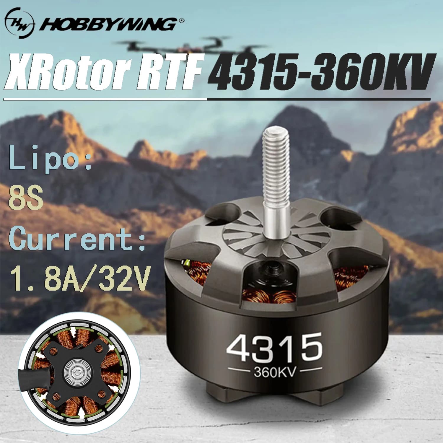 Hobbywing XRotor RTF 4315 360KV Motore Brushless 8S Lipo per 15 pollici RC FPV Elicotteri Aerei Da Corsa Drone BLDC Parti di Motore