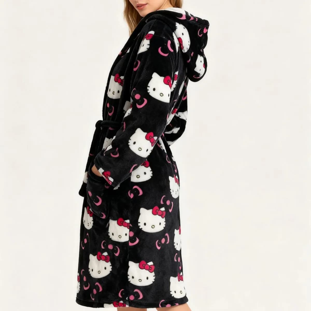 Cartoon Christmas with Velvet Sleeping Skirt Women's Casual Autumn/Winter Flannel Velvet Pants Hello Kitty Home Clothes