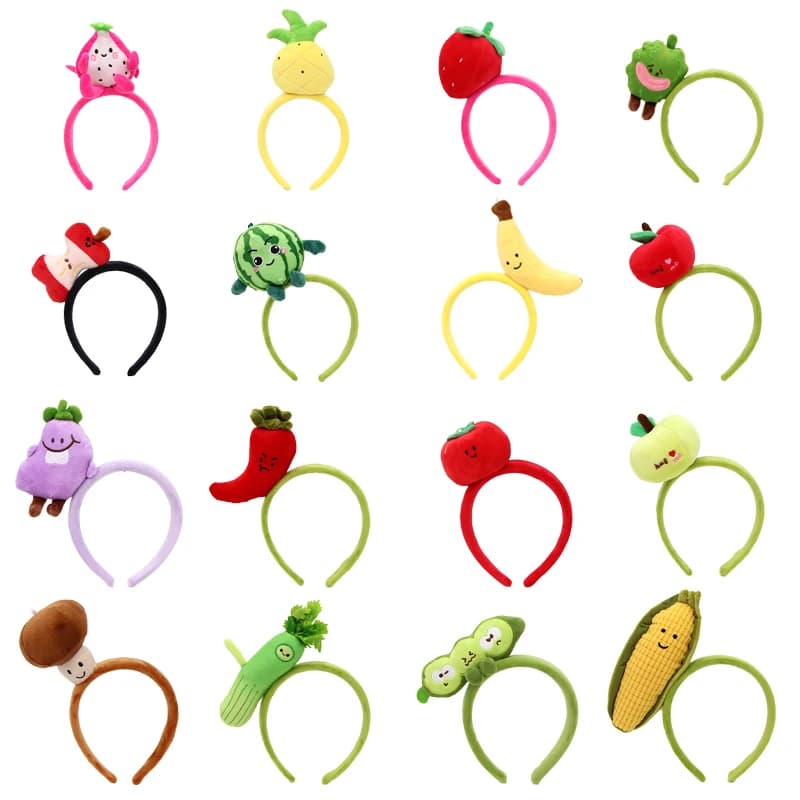 Simpatica fascia per capelli con frutta e verdura, banana, creativa, divertente, per il viso, con fermaglio per capelli, festival, performance, fascia per foto