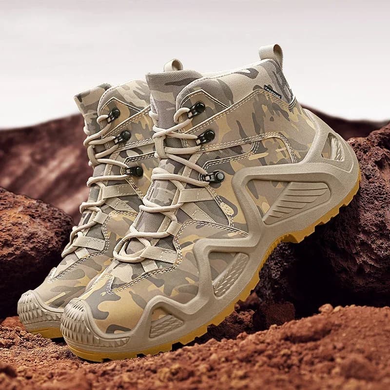 Scarpe da trekking antiscivolo e resistenti all'usura Comodi stivali da lavoro nel deserto Piattaforma e stivaletti autunno inverno, Stivali da neve da uomo