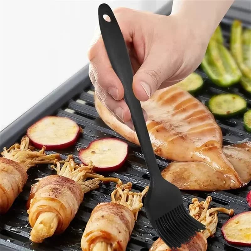 Pennello Lungo in Silicone per Olio, Resistente alle Alte Temperature, per Cucina, Pizza, Pasticceria, Spalmare Burro, Utensili per Barbecue