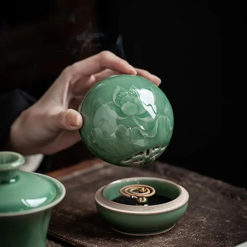 Celadon incense sticks, handicrafts, ornaments, incense burners, incense plates, Japanese literati utensils