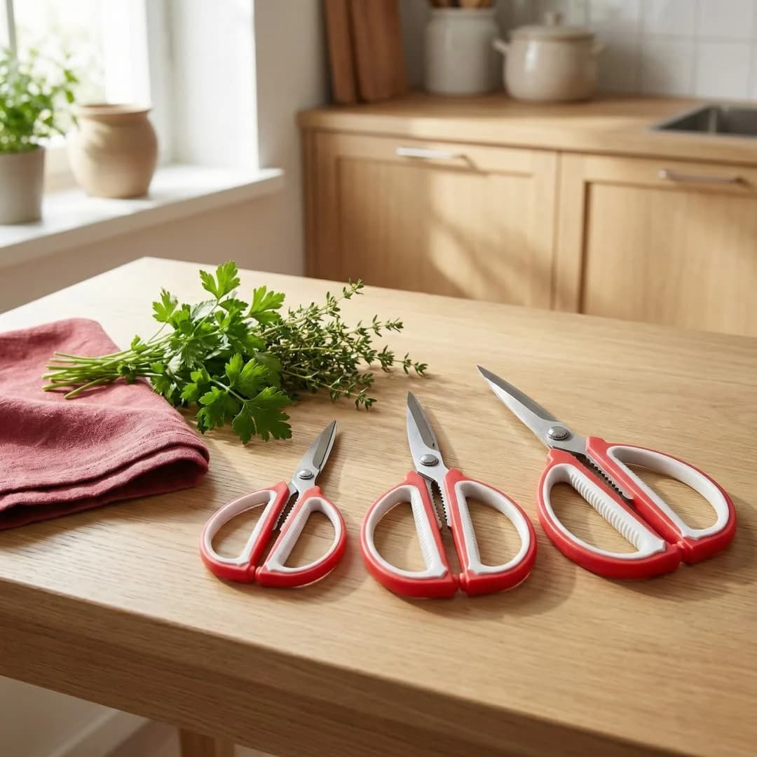Forbici Multiuso Resistenti, 3 Misure, Acciaio ad Alto Tenore di Carbonio, Apribottiglie Integrato, Impugnatura Antiscivolo per Cucina, Artigianato e Giardinaggio