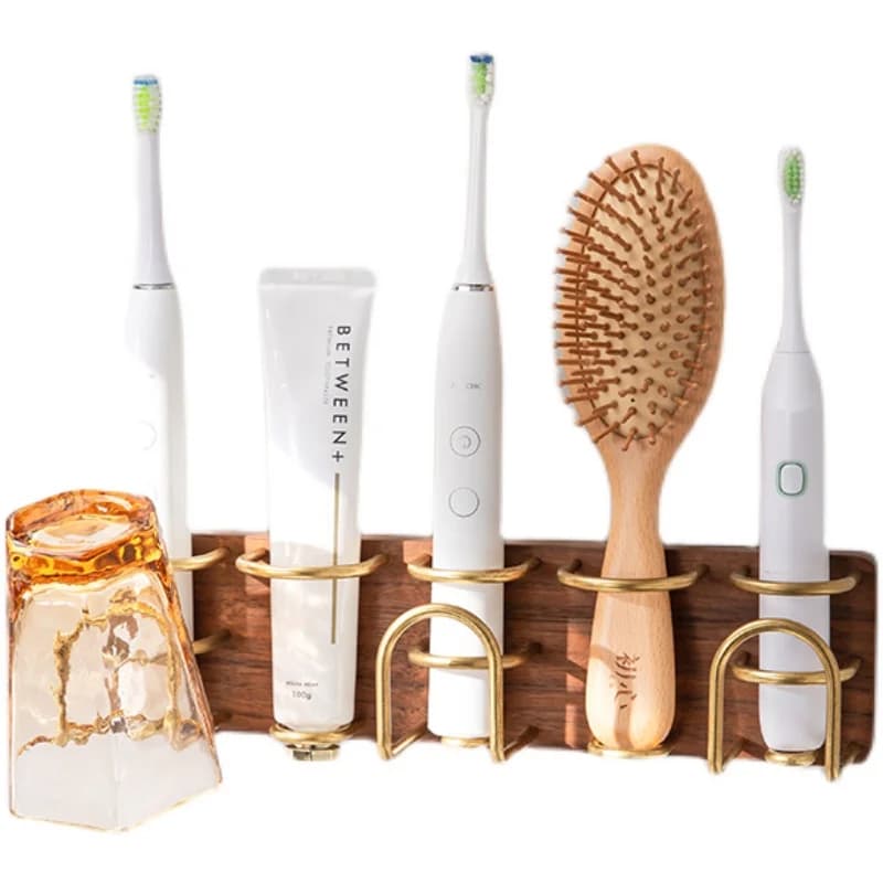 Electric toothbrush holder, bathroom wall holders, multifunctional lightweight luxury solid wood exhaust holders without drilling