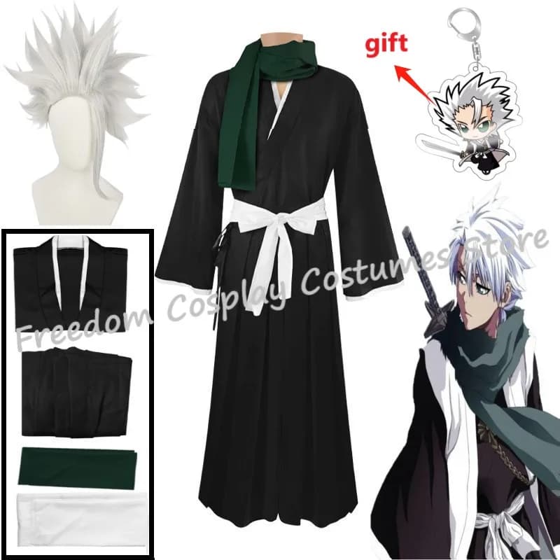 Bleach Anime Guerra del Sangue Toshiro Hitsugaya Costume Cosplay Morte Divisi 10th Capitano Cosplay Unisex Halloween Party Kimono parrucca Set