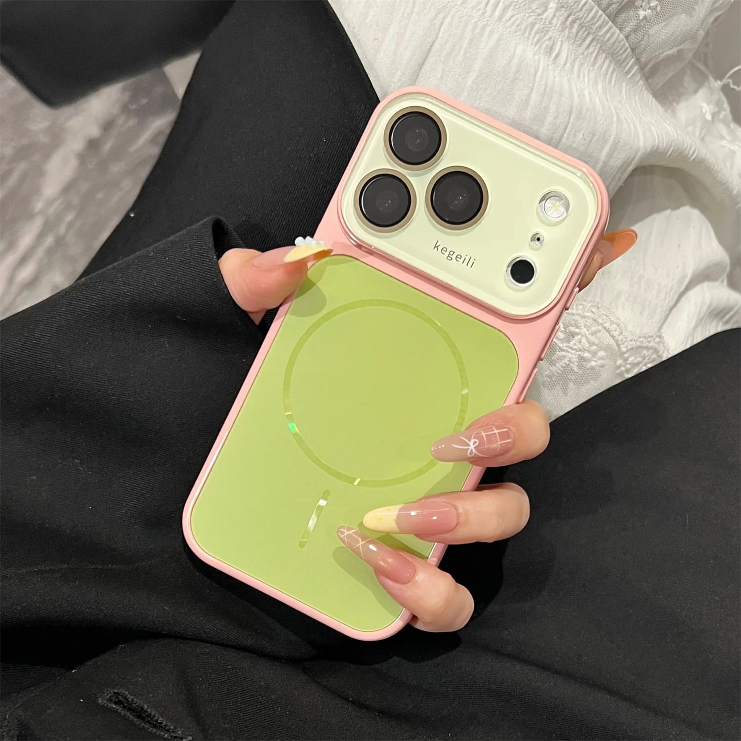 Luxury For Magsafe Magnetic Phone Case For iPhone 17 16 15 14 13 12 Pro Max Large Window Matte Soft Silicone Bumper Back Cover