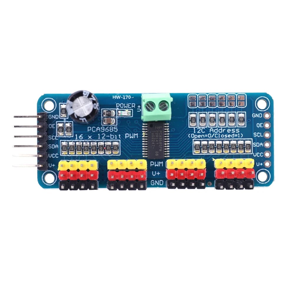 PCA9685 Controller Module IIC Interface 16 Channel 12-Bit PWM Servo Motor Board Module for Arduino Robot/ Raspberry Pi
