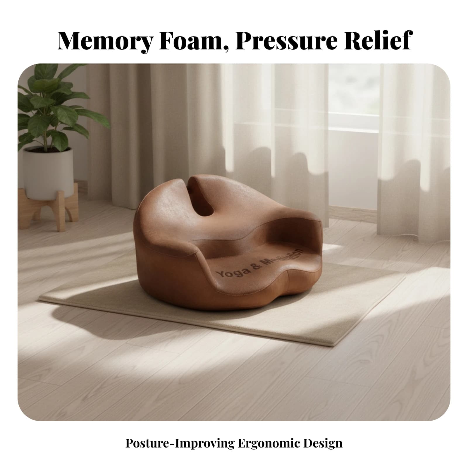 Meditation Seat Cushion Cutout Mindfulness Cushion textileCovered Portable