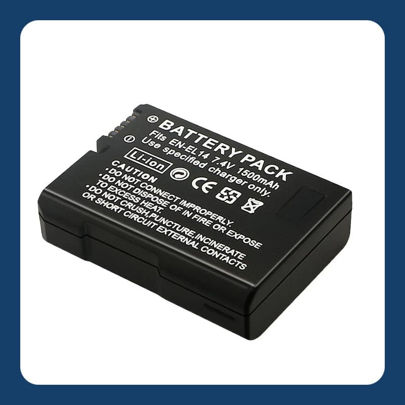 Durable EN-EL14a Rechargeable Battery for Nikon DSLR Cameras Strictly Tested, Secure Usage and Long-Lasting Power Perfect