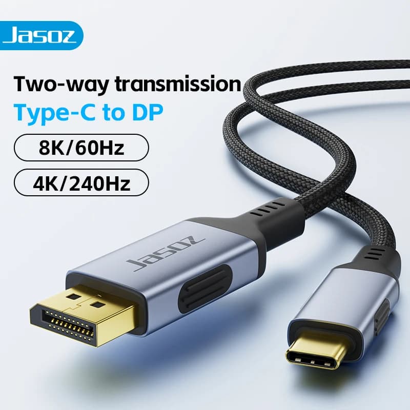 Cavo Jasoz da tipo C a Displayport Cavo adattatore da USB C a DP 1.4 da 8K60Hz per iPhone 15 MacBook Pro iPad compatibile Thunderbolt 3/4