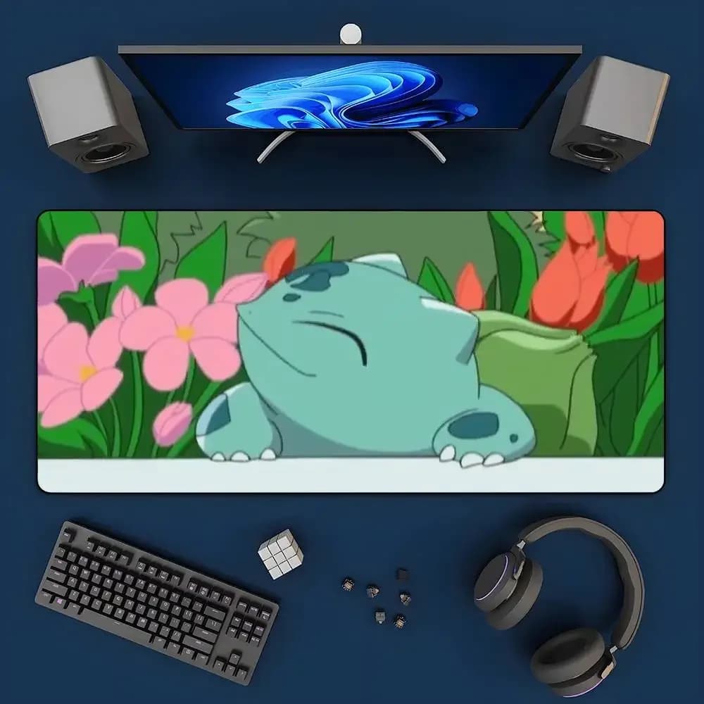 Pokemon Pikachu Gaming Mouse Pad Large Rubber Keyboard Desk Mat With 2MM Lock Edge Design