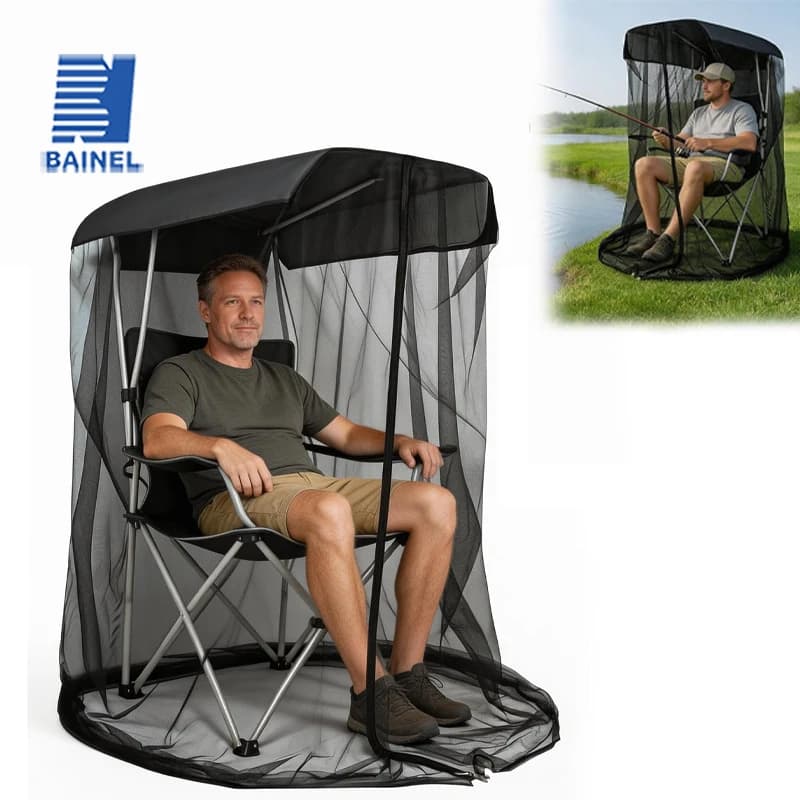 Single Person Outdoor Mosquito Net Tent for Camping Chair Anti-Mosquito Mesh Enclosure with UV Shade Top for Fishing Picnic