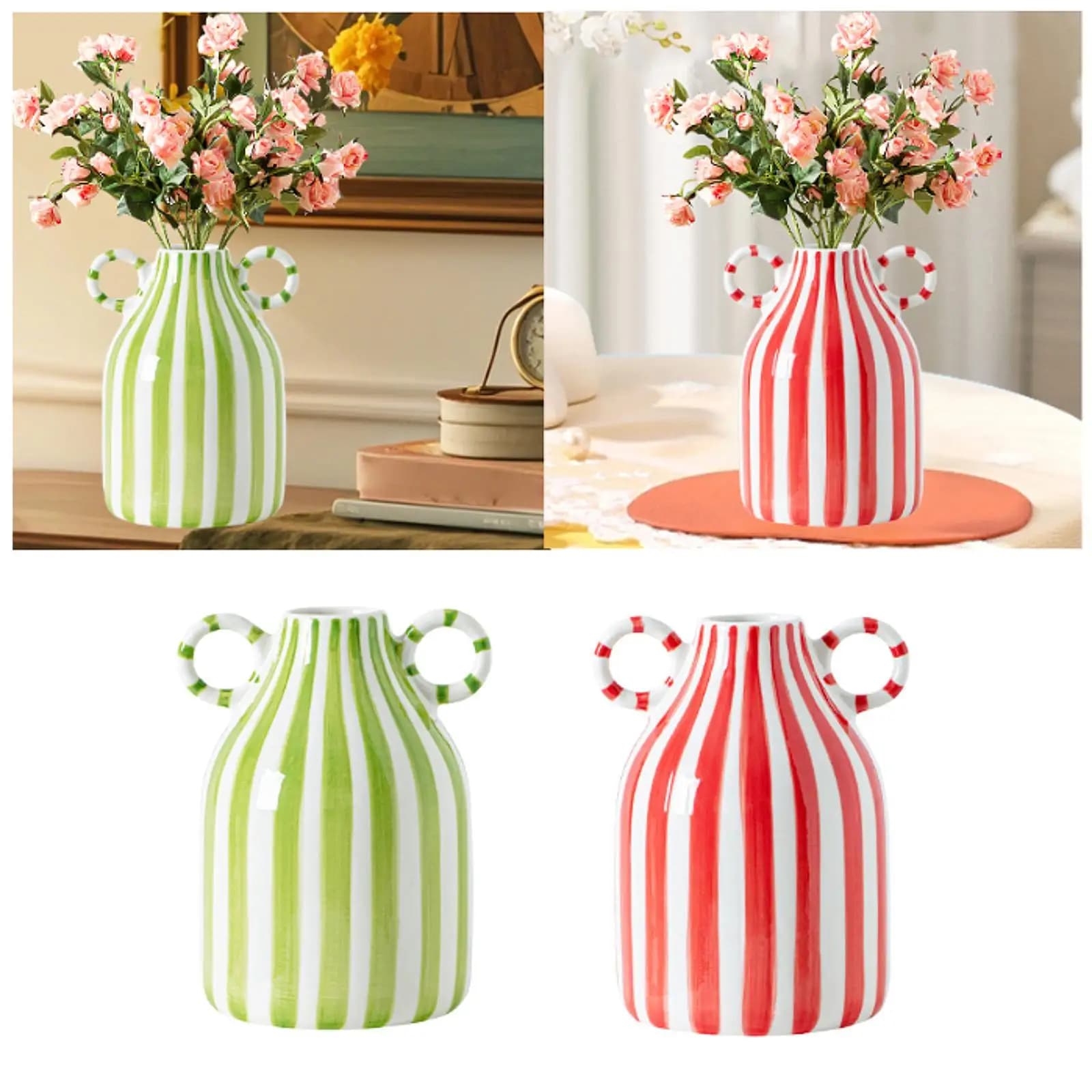 Ceramic Vase Floral Arrangement Plants Container Modern Gift Decorative Vase Flower Pot for Dinner Table Entrance Table Shelf