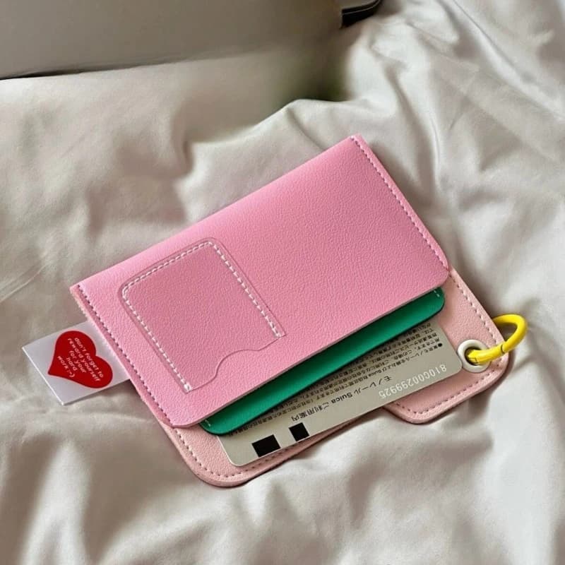 Porta carte in pelle PU moda Leggero protezione per passaporto ultrasottile Porta carte multi-carta color caramello Donna Uomo