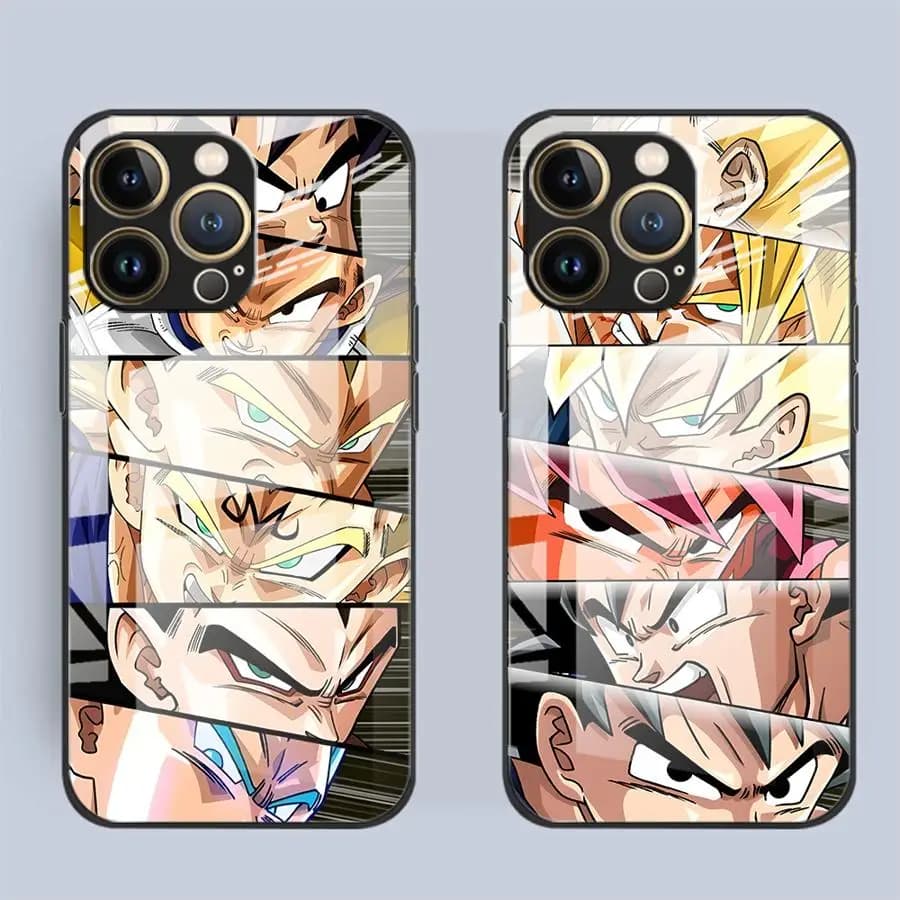 D-ragonS B-allS Goku Art Case for iPhone 17 Pro Max Air 15 Plus 14 11 16 12 8 13 XR Glass Phone Cover