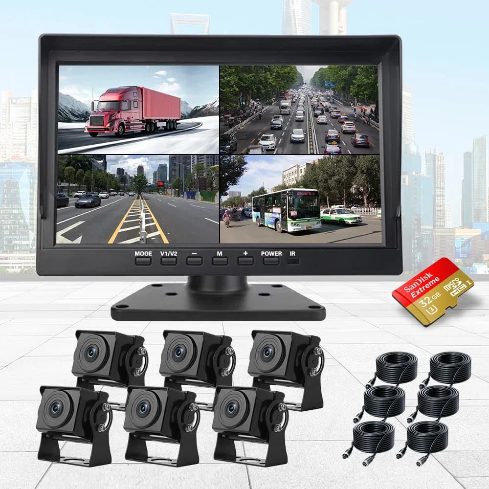 Dash Cam DVR per Auto con Schermo Touch da 10 Pollici, Doppia Lente 4K Posteriore e 720P Anteriore, Registratore Video per Sistema di Sicurezza di Camion, Autobus, Furgoni e Camper