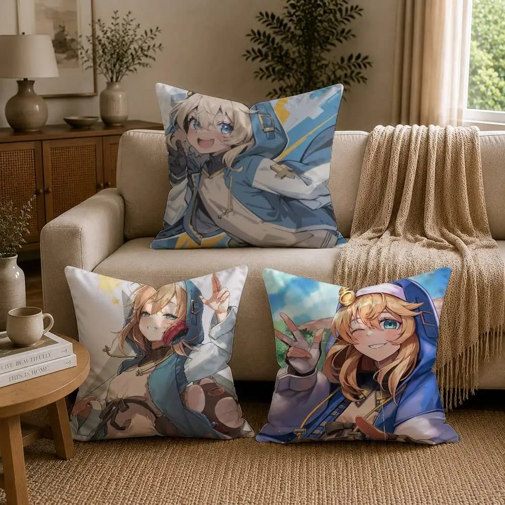 Bridget Guilty Gear Game Pillow Case for Sofa Living Room Home office Decor Protective Cover