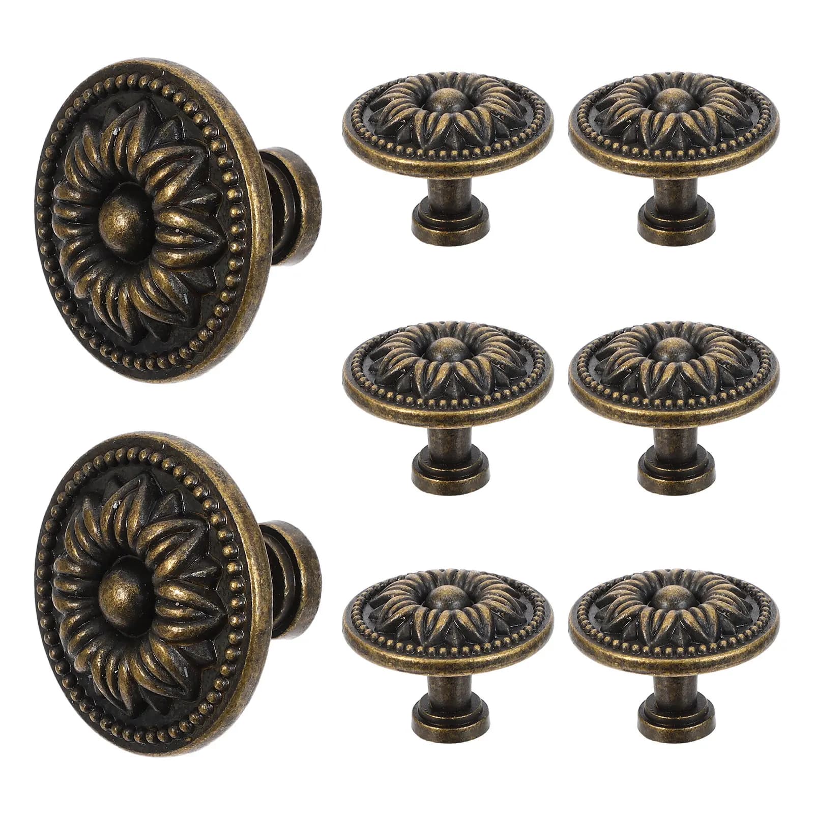 8 pomelli rotondi per armadietti, maniglie per cassetti da cucina in lega di zinco a foro singolo, maniglie rustiche per armadi, cassettiere, guardaroba, mobili