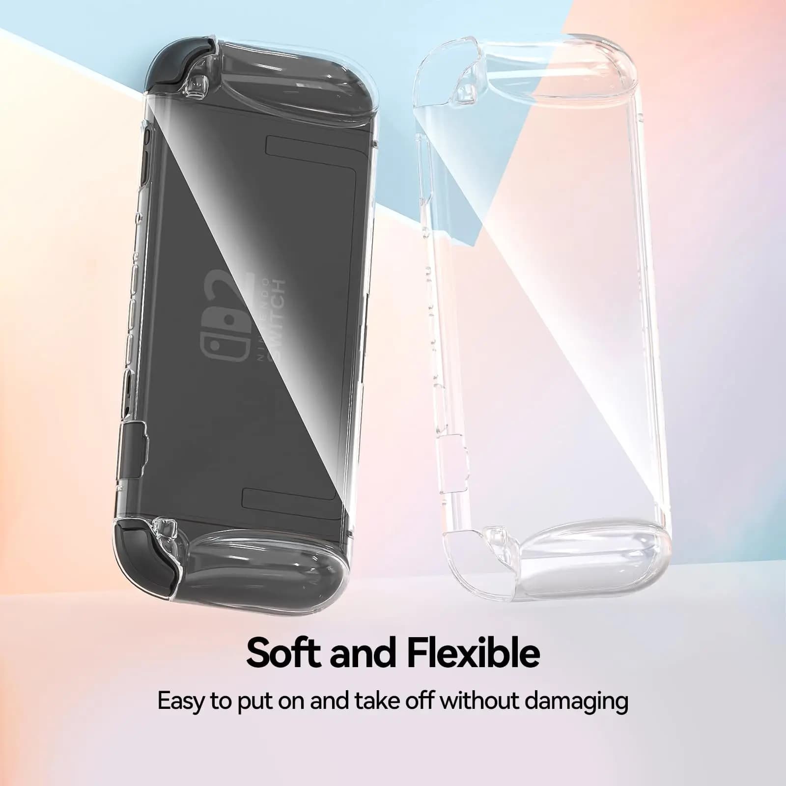 Custodia Protettiva Integrale Ultra-Trasparente compatibile con Switch 2, Cover Trasparente in TPU Monopezzo GeekShare con Impugnatura Antiscivolo