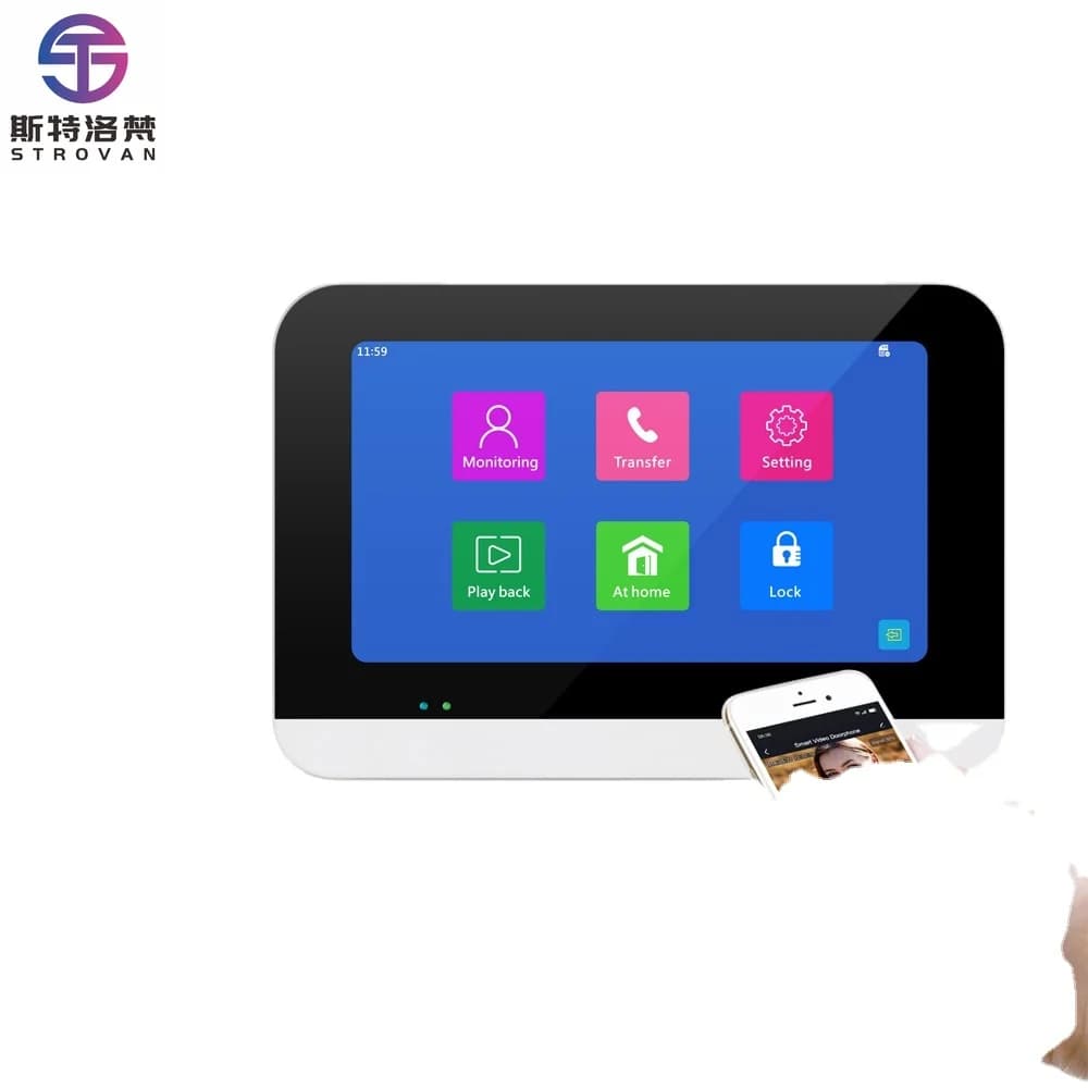Telefono cellulare Citofono bidirezionale Videocitofono a colori Wifi / Campanello per porta / Videocitofono per villa e appartamento