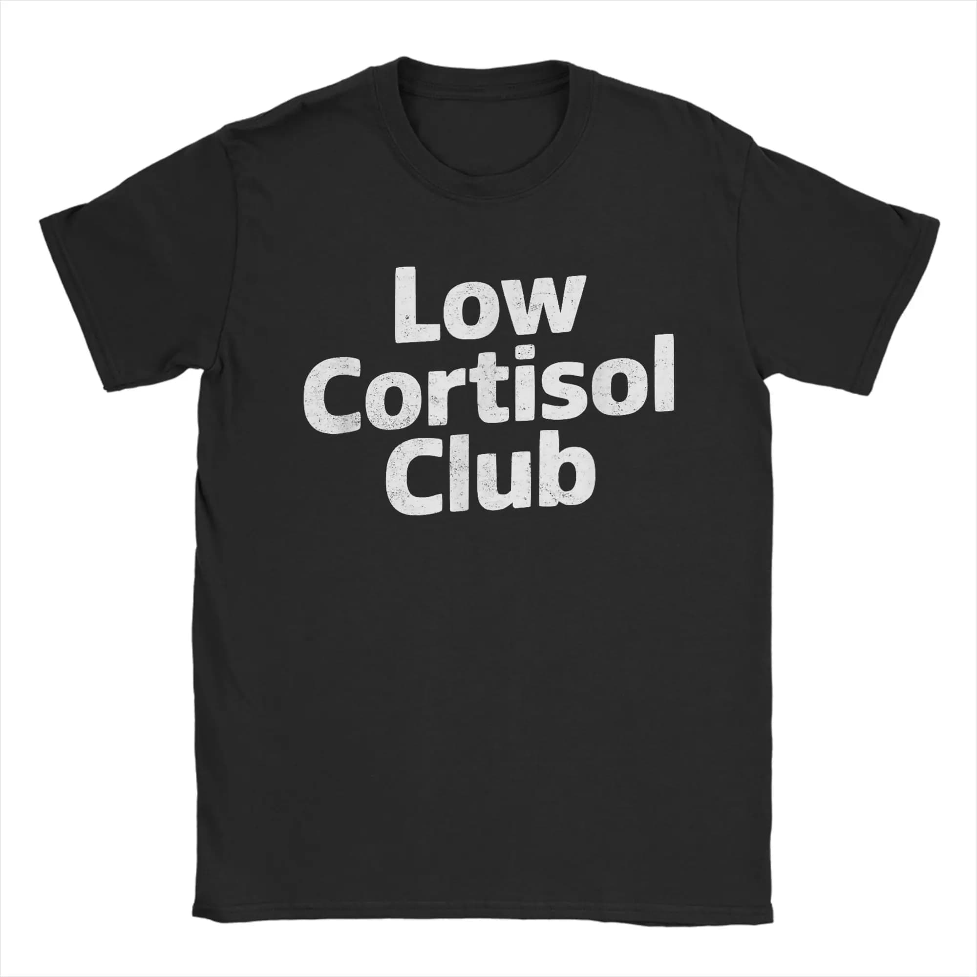 T-shirt da uomo Low Cortisol Club Funny Looksmaxxing Divertente maglietta in cotone a maniche corte T-shirt con colletto tondo Idea regalo