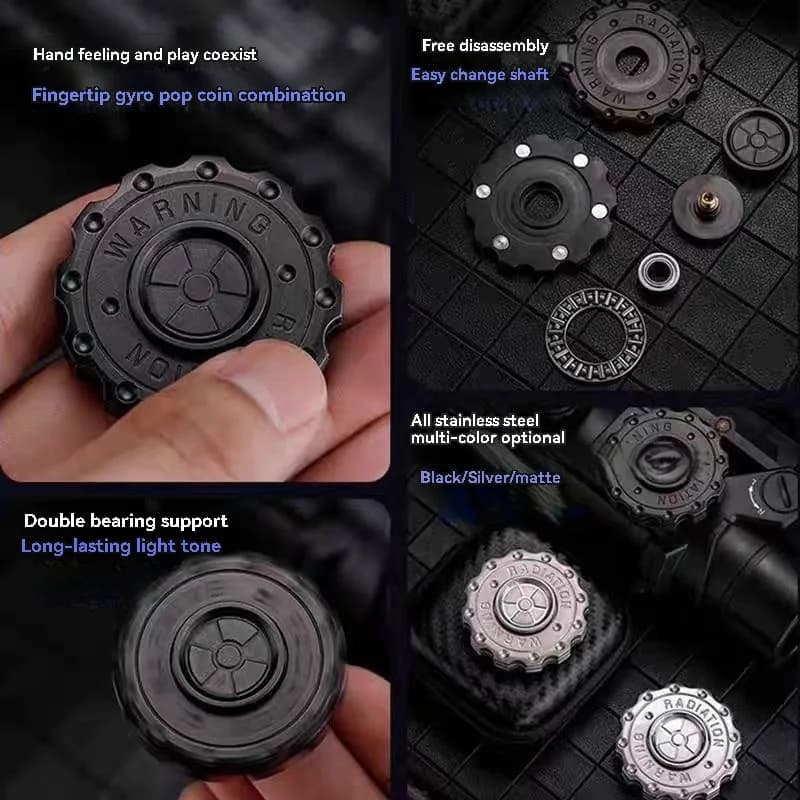 EDC Gear Mano Spinner Clicker Giocattolo Agitarsi Per Adulti Avvertimento Radiazioni Fidget Slider Spinner Strumento ADHD Anti-ansia Giocattoli Antistress