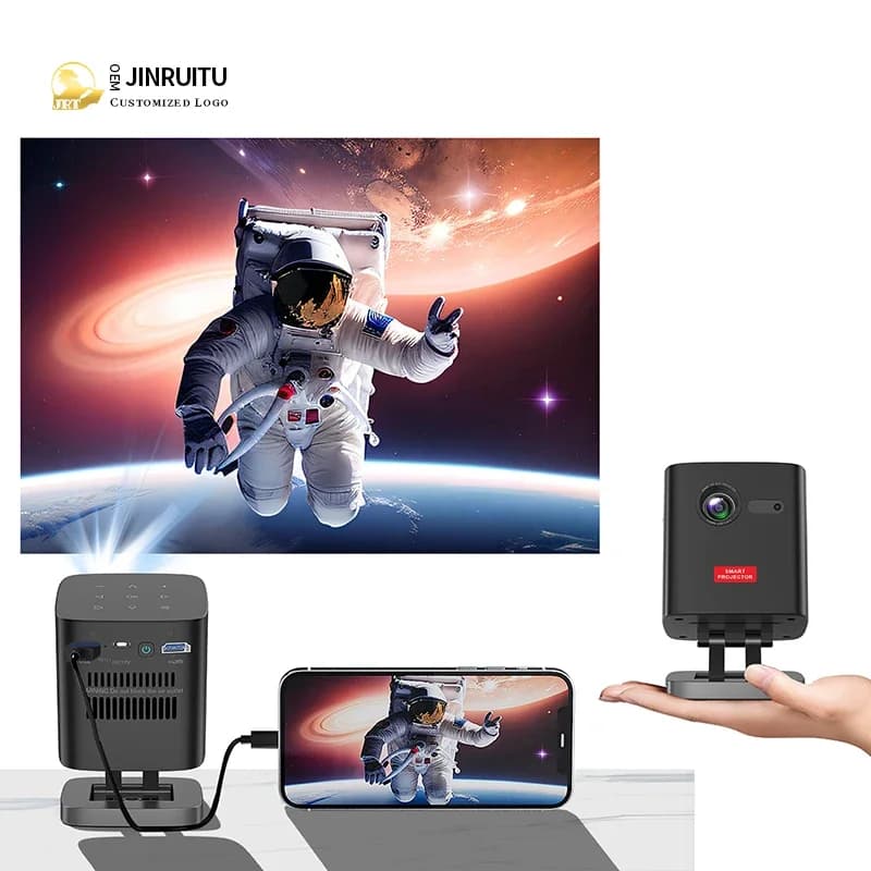 Proiettore Portatile Mini 4K Android 2025 con Batteria WIFI Mini DLP Smart per Camera da Letto