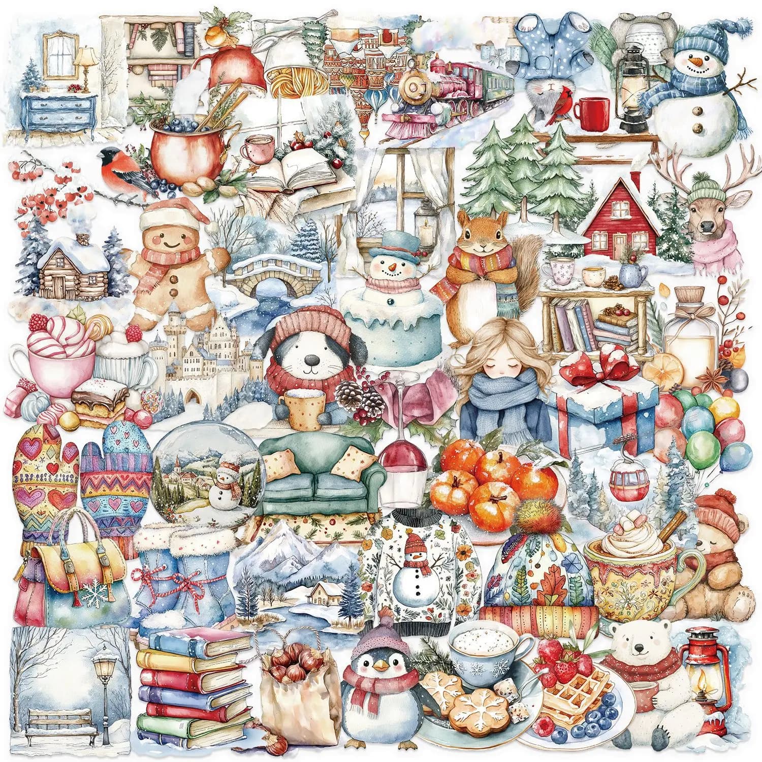 50/100 pezzi adesivi per feste di Natale cartoni animati, decalcomanie in PET per telefono, laptop, chitarra, notebook, materiale scolastico, adesivi impermeabili