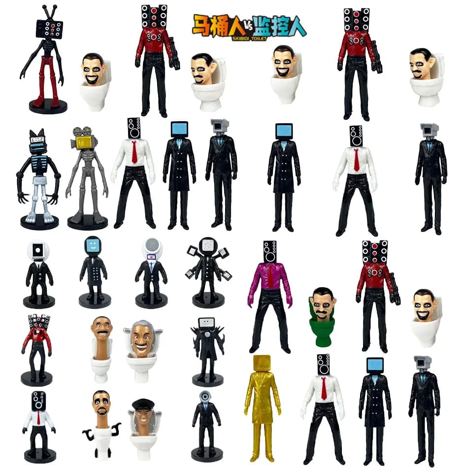 Nuovo 6 pz/8 pz/9 pz/12 pz/set Skibidi Toilet Figure Giocattoli VS Altoparlante Uomo TV Man Camara Man Action Figures Bambole Ventole regalo