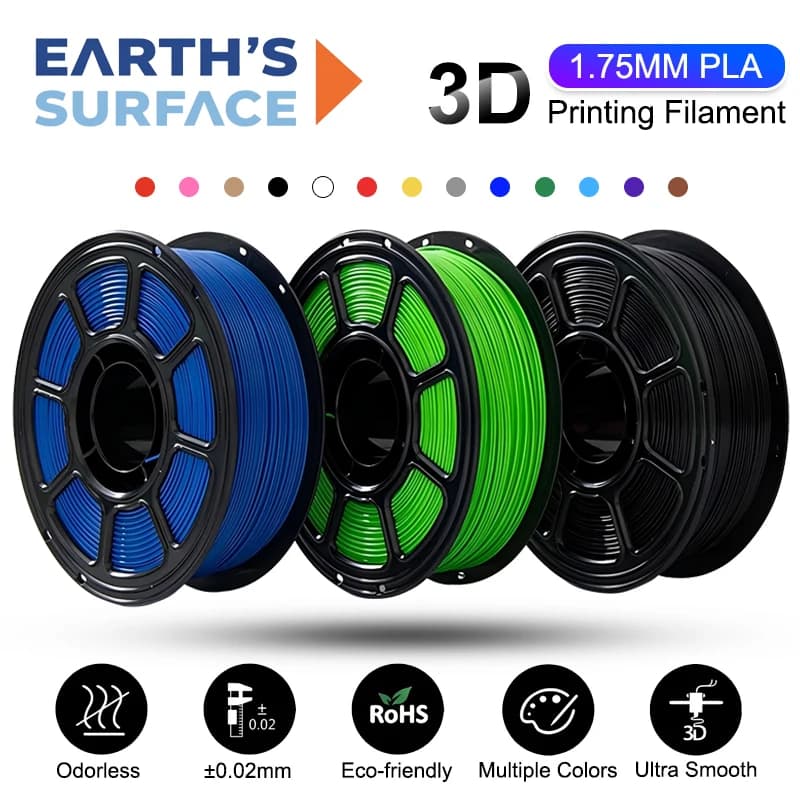 Filamento PLA Universale 1.75mm 1kg Alta Precisione Avvolgimento Preciso Senza Bolle Ecologico Materiale Liscio per Stampa 3D per Stampanti FDM